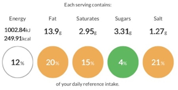 erudus product specification for holy cow vegan burger with calorie and nutrition information 