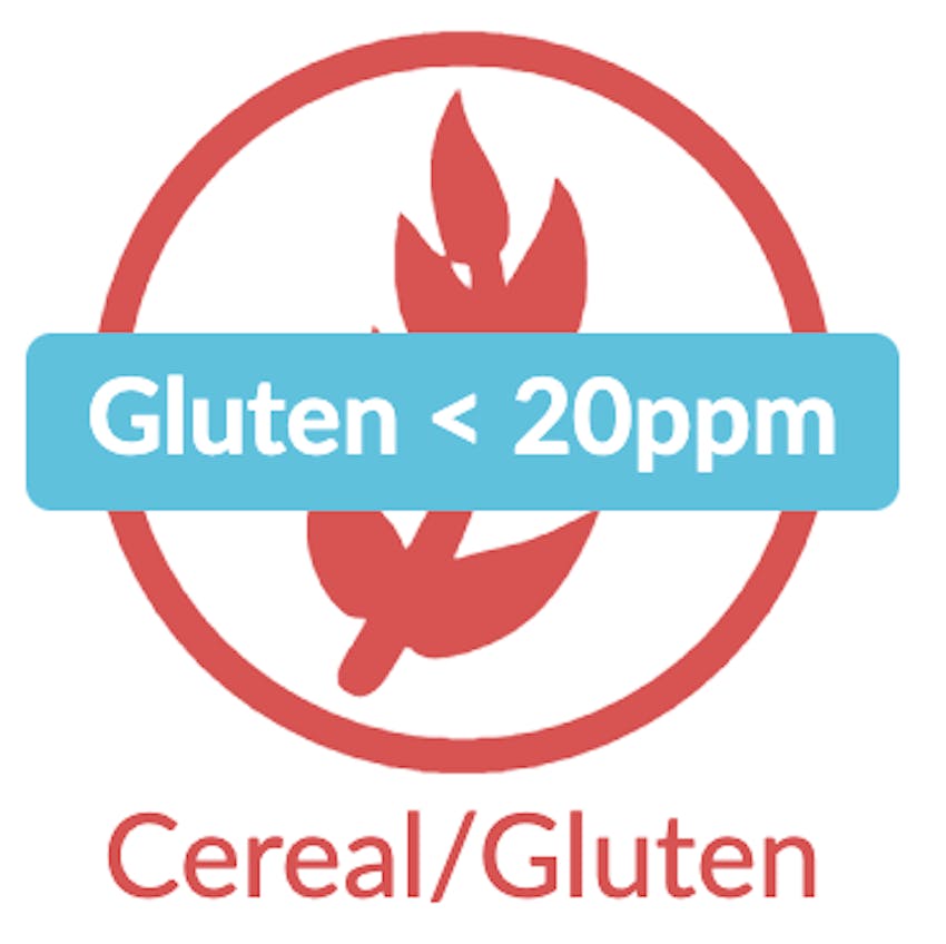 red erudus contains gluten wheat symbol with blue gluten < 20ppm icon label 