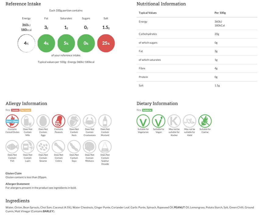 erudus product specification with new gluten ppm label 