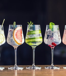 A selection of gin cocktails