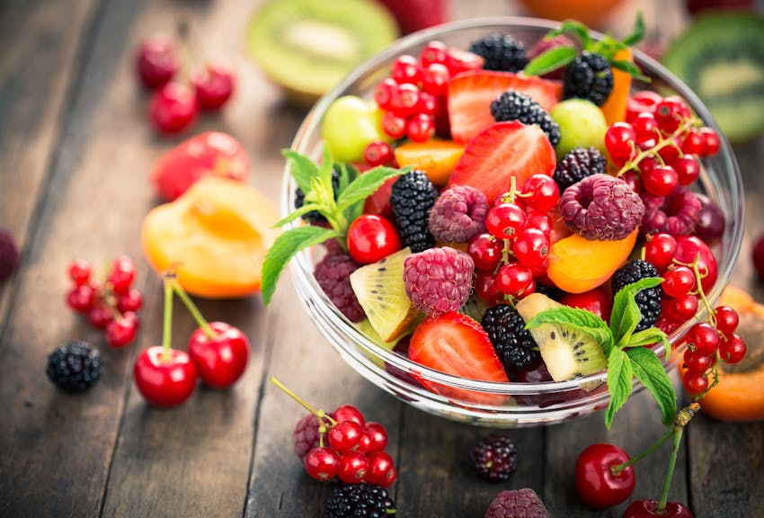 Fruit salad with summer berries