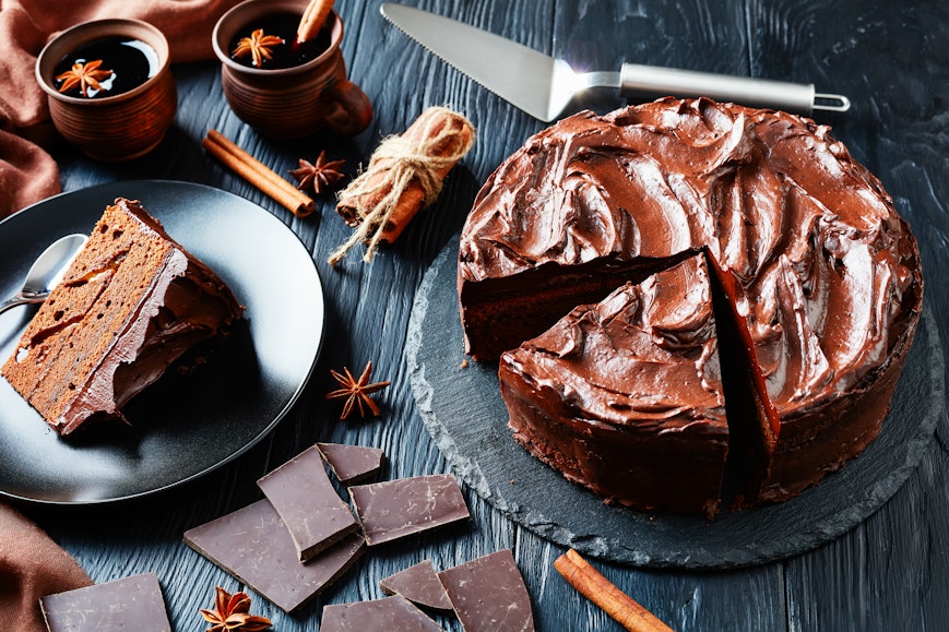 allergy friendly free from vegan chocolate cake with chocolate ganache 