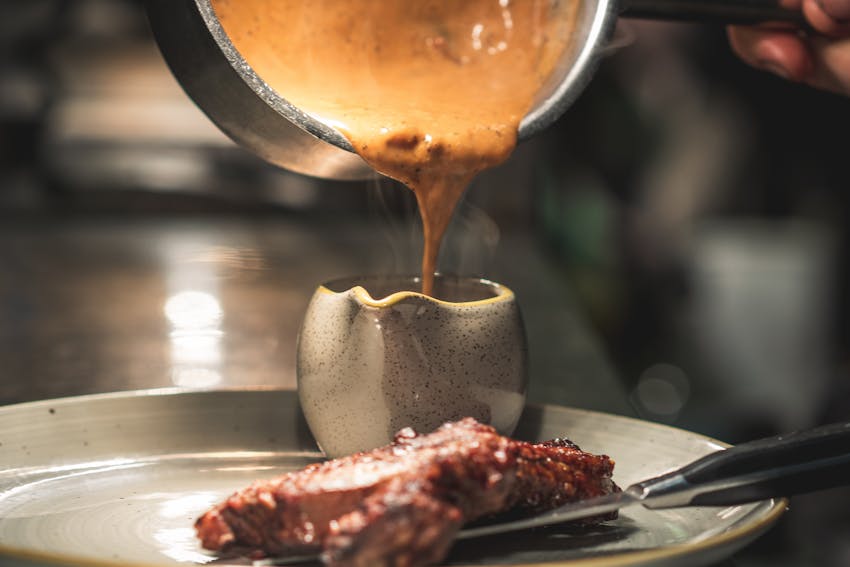 allergy friendly meals valentines steak peppercorn sauce and dauphinoise potatoes 