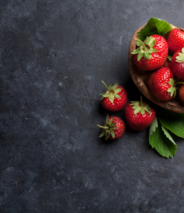 Fresh strawberries in a basket