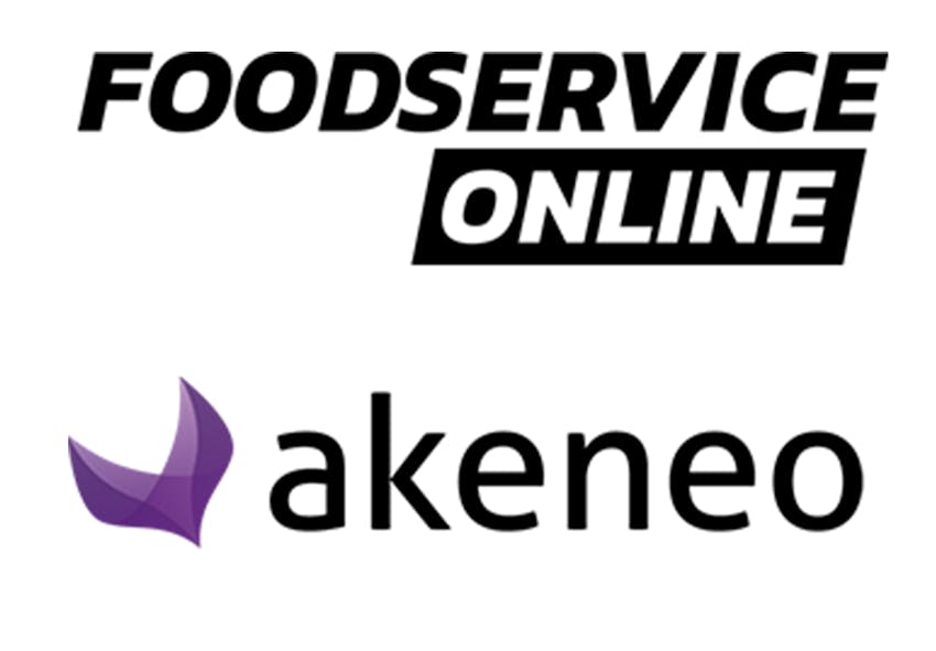 Foodservice Online and Akeneo logos