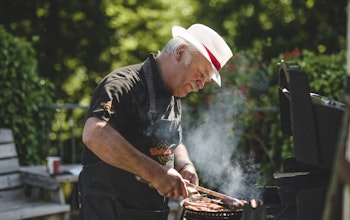 charles baughan westaway sausages grilling sausages on a BBQ