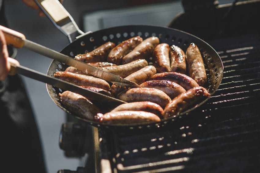 westaway sausages sizzling on the bbq