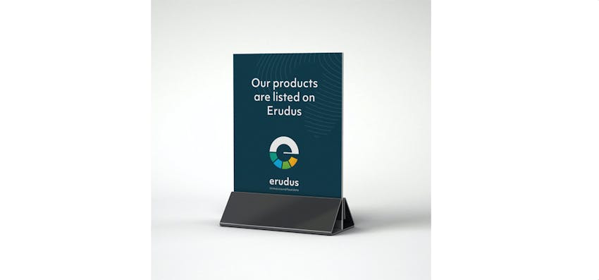 Our products are listed on Erudus - Dark Version Flyer