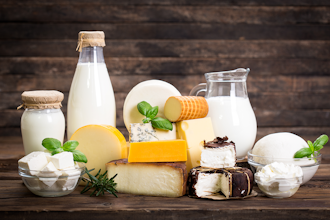 Milk Allergy Deep Dive - Selection of milk and dairy products 