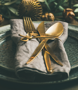 Haute Cuisine Christmas - a table set for dinner 