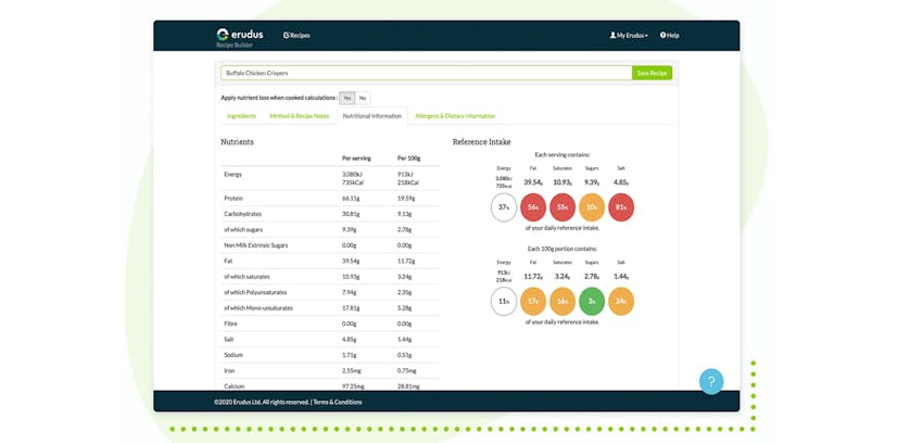 Solution Spotlight: Recipe Builder - Nutritional values