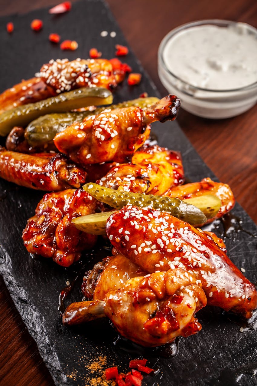 Guide to sriracha - Sriracha coated chicken wings