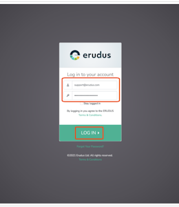 Logging into Erudus for the first time Logging into Erudus for the first time