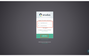 Logging into Erudus for the first time Logging into Erudus for the first time