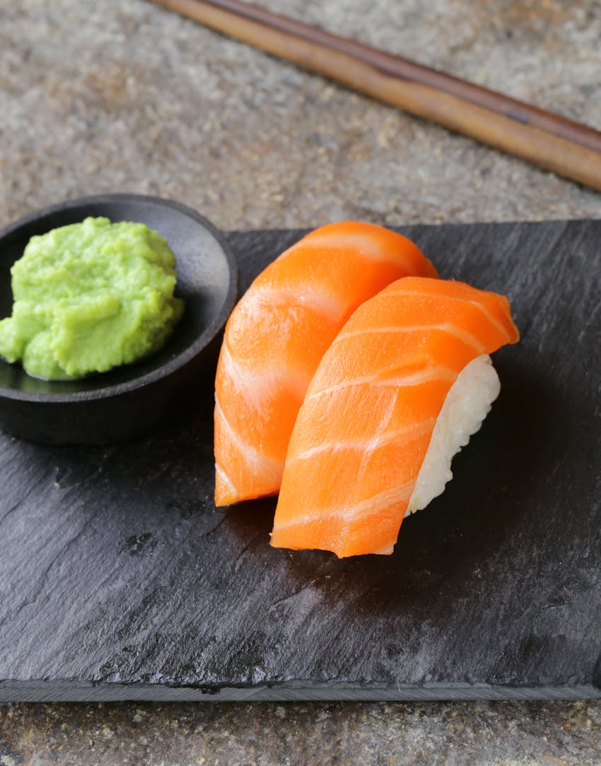 Best condiments - Sushi served with Wasabi