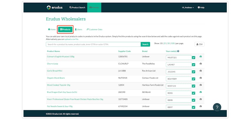 Adding a local code to a product - Step 2