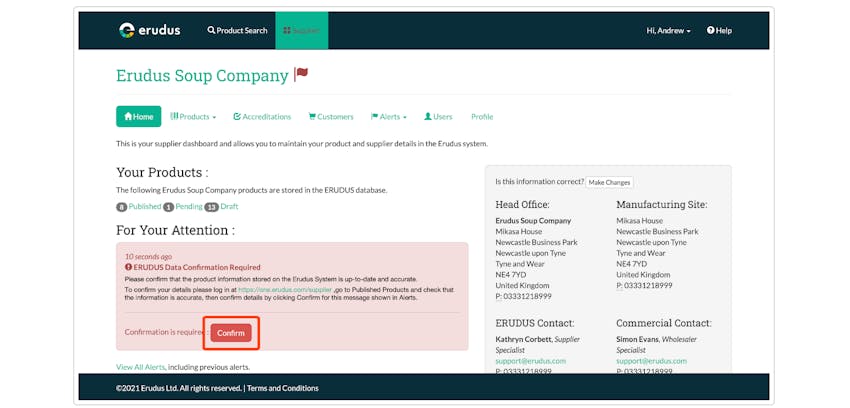 Confirming your product data - Step 4