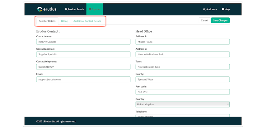Updating your Supplier profile details - Step 3 Updating your Supplier profile details - Step 3