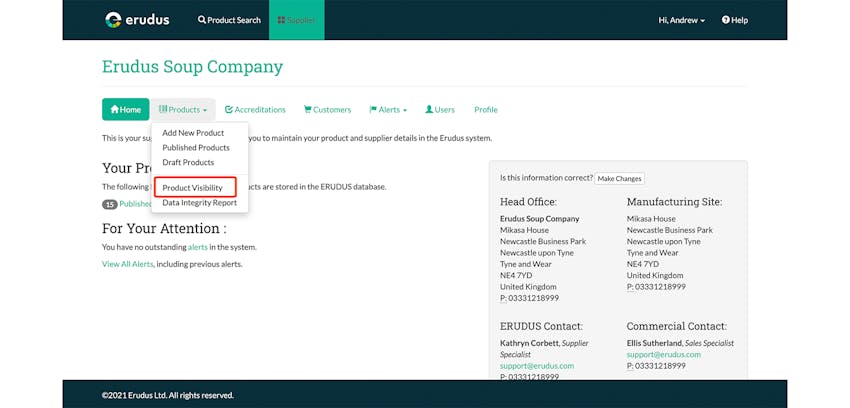 Creating a Visibility Report Step 2