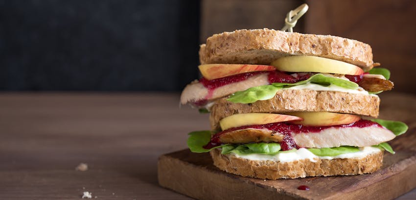 Healthy Christmas leftover ideas - Turkey and sprout sandwich