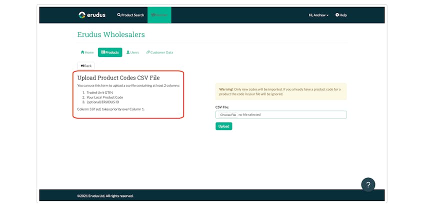 Uploading a Range List to Match Local Codes to Products - Step 4