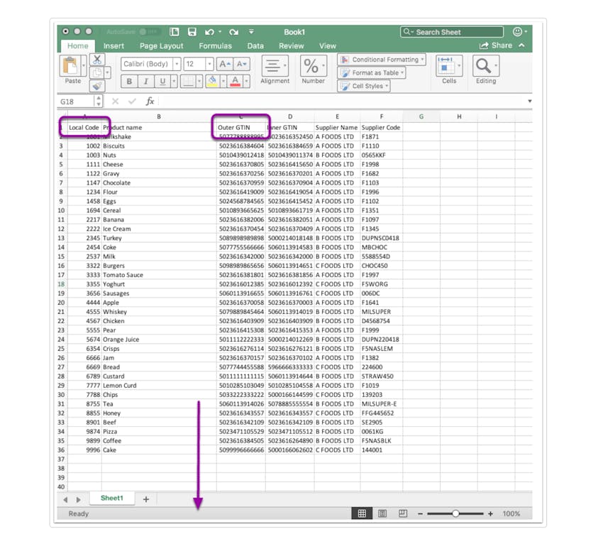 Uploading a Range List to Match Local Codes to Products - Step 5.1