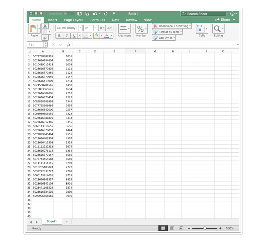 Uploading a Range List to Match Local Codes to Products - Step 5.2