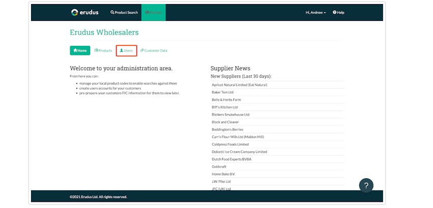 Adding an Internal or Customer User to Your Wholesaler Account Step 2