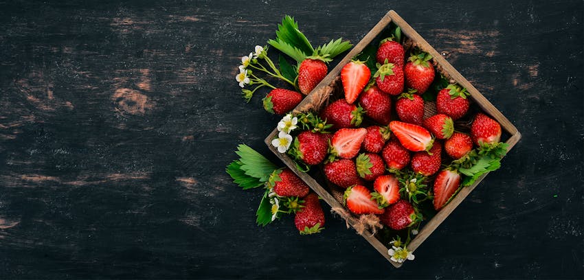 Most romantic foods - strawberries