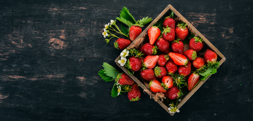 Most romantic foods - strawberries