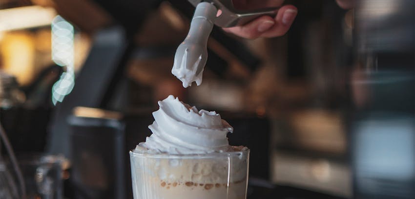 Most romantic foods - whipped cream