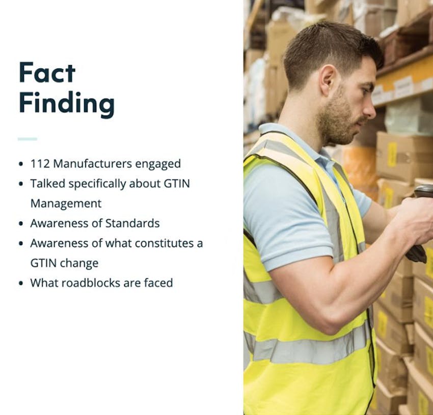 Slide taken from the March 2023 Erudus User Forum, Fact finding research on the topic of Barcode Management