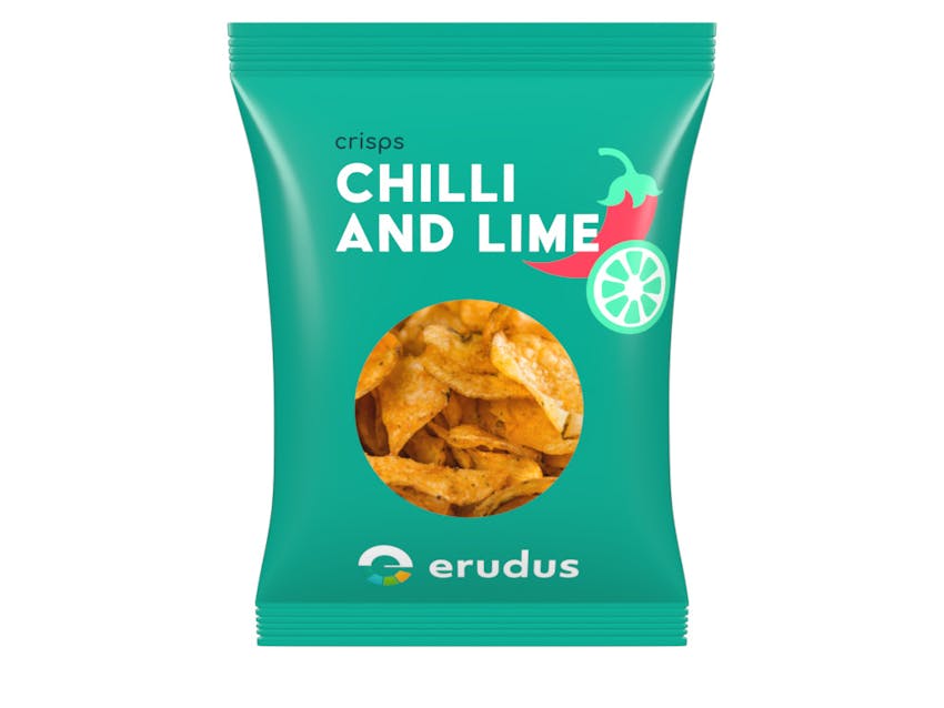 Erudus Pack Shot of Chilli and lime crisps