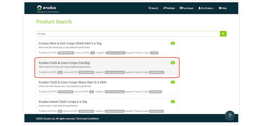 Quick bite: Finding Products With Allergen & Nutritional Data Search - Step 4