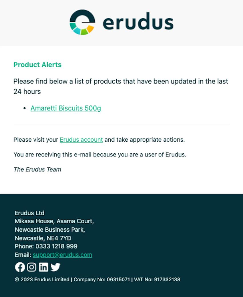 Email Alert Update Examples New Feature: Product Change Alerts