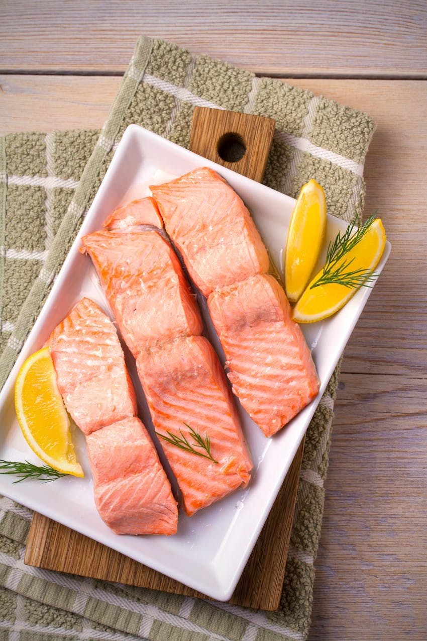 Best foods for stress - poached salmon