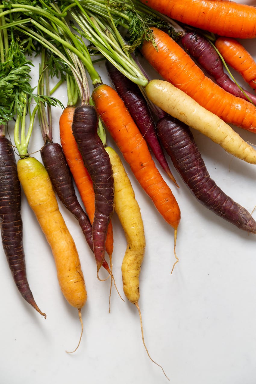 Carrot benefits and more - different coloured carrots
