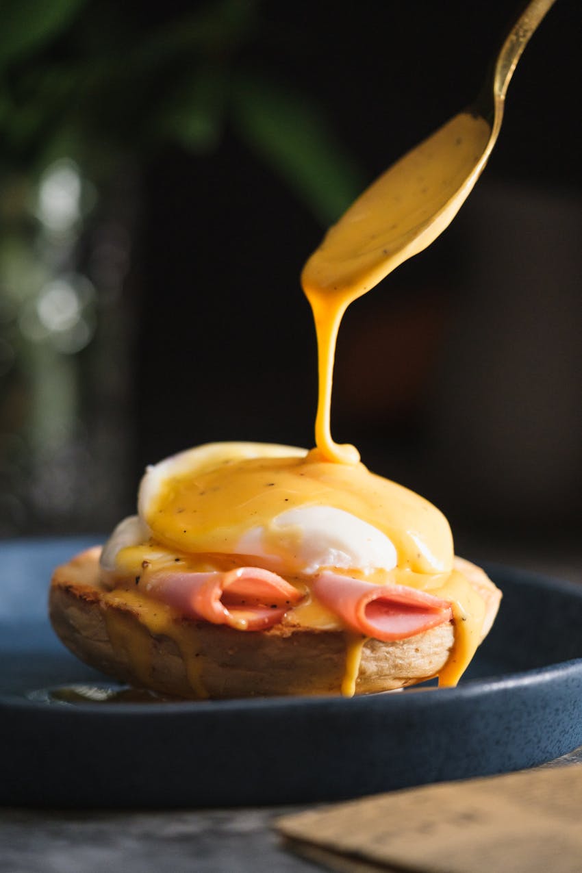 Basic sauces for cooking - eggs Benedict with hollandaise sauce