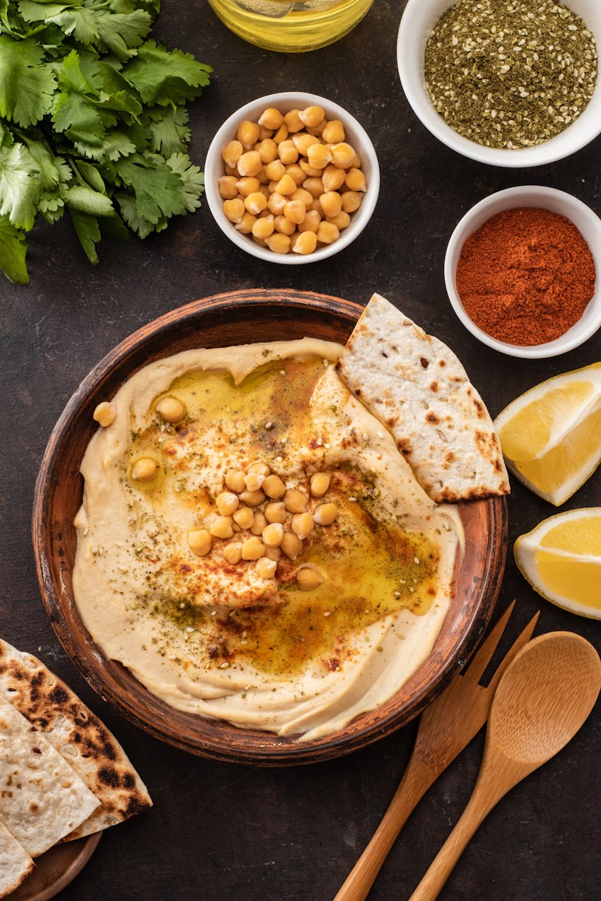 Hummus ingredients - Hummus and some of its ingredients