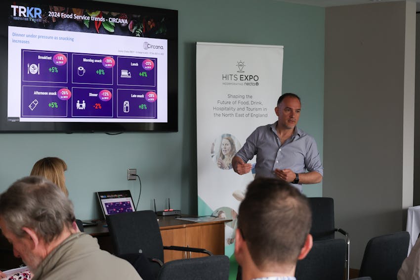 A presentation on future food trends at HITS Expo 2024.