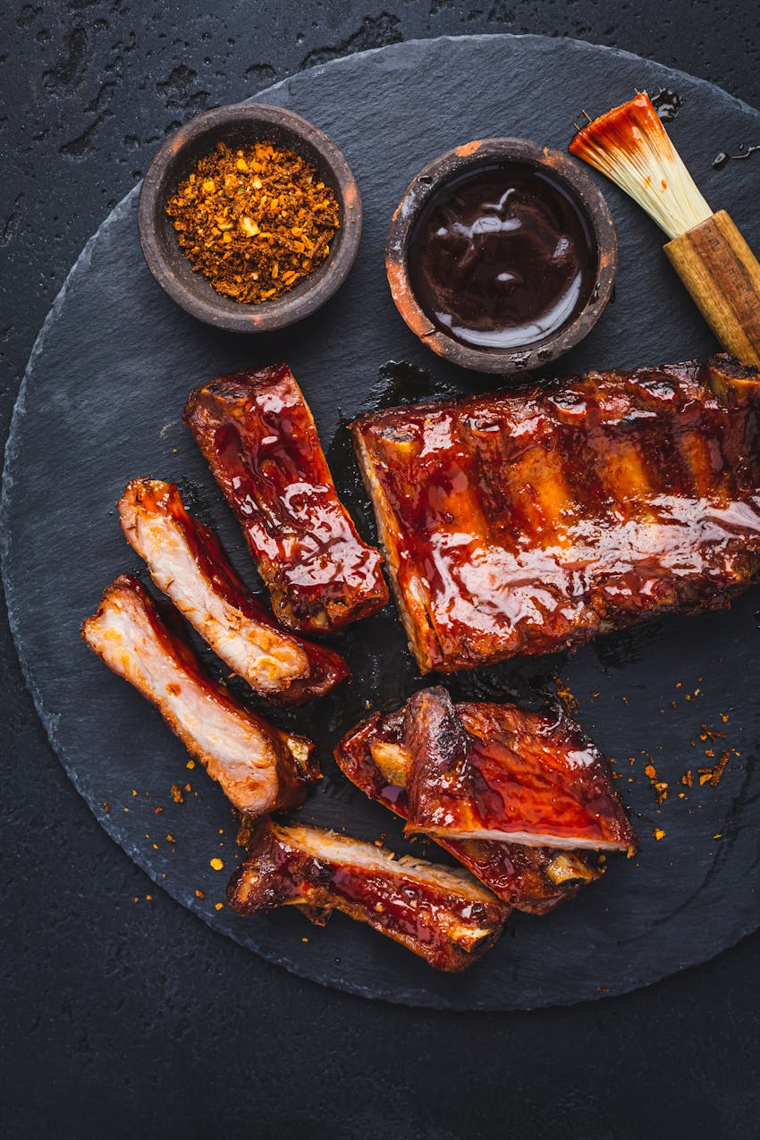 Barbecue sauce ingredients - ingredients can include mustard and molasses