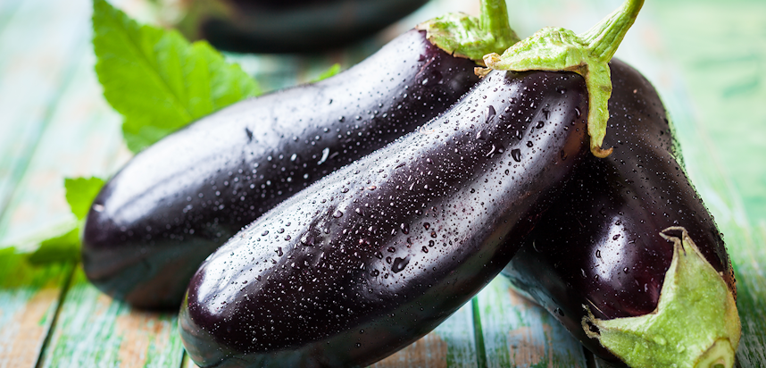 Summer seasonal foods in the UK  - aubergine