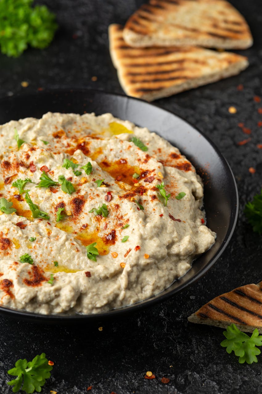 Summer seasonal foods in the UK  - baba ganoush