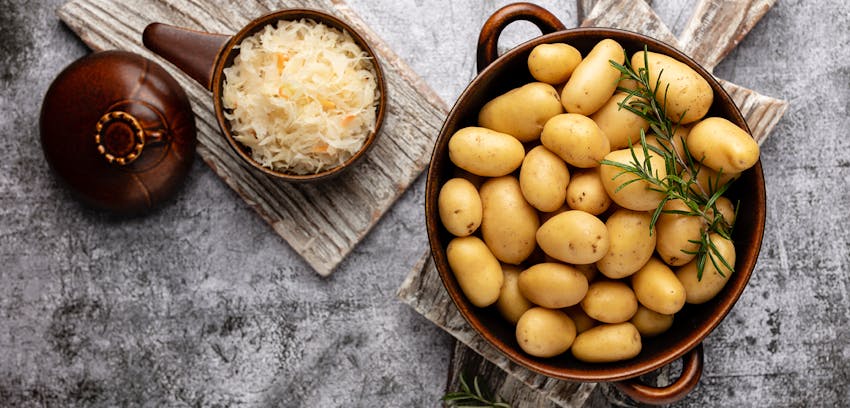 Summer seasonal foods in the UK  - new potatoes