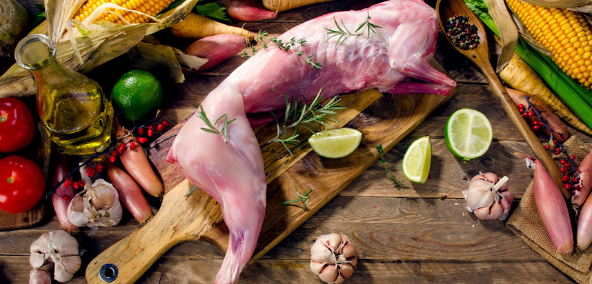 Summer seasonal foods in the UK  - wild rabbit