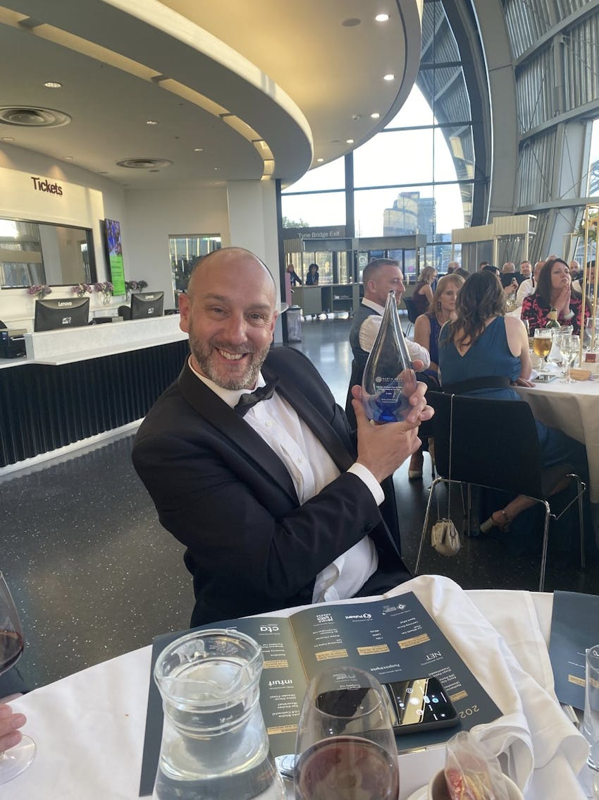 Erudus out and about: May and June 2024 - Erudus's Jon Shayler show off our 2 Chamber Business Awards