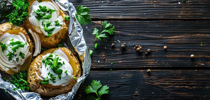 Easy things to cook over a fire - jacket potatoes