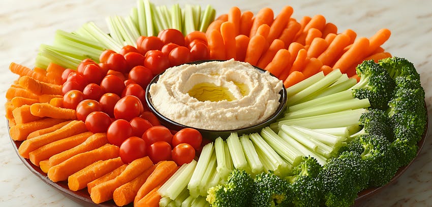 Best food and drink to take to the beach - Hummus and crudites