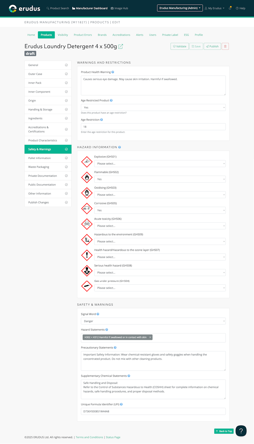New Specification Type: Chemicals - Full Page Safety Warning New Specification Type: Chemicals - Full Page Safety Warning