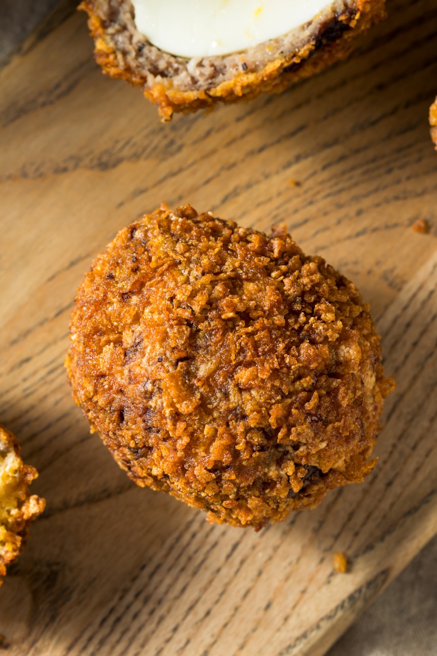 Best pub food - Scotch egg before being cut open